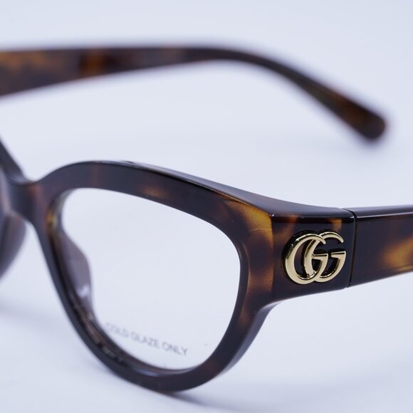 Gucci GG1598O 002 Eyeglasses Havana 51mm Cat Eye Frame - Picture 8 of 11